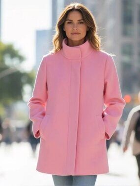 J. Crew Mercantile Wool Blend Cocoon City Coat in Fresh Rose ** Size 4